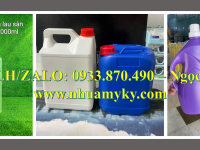 Bình nhựa 2 lít đựng thực phẩm lên men, can nhựa 1 lít đựng thuốc nhuộm, can 500ml đựng mực in 
