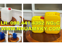 Thùng nhựa 20 lít đựng thuốc diệt sâu bọ, can nhựa 25 lít vuông trắng, can nhựa 30 lít xanh dày 