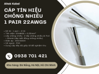 Cáp tín hiệu chống nhiễu 1 Pair 22AWG/22AWGS Altek Kabel – Cáp tín hiệu xoắn đôi 2 lõi