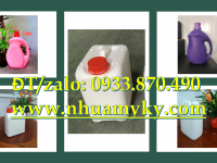 Can 2 lít đựng dầu gội có vòi nhấn, can nhựa 1 lít tròn đựng dầu xả tóc có vòi nhấn 