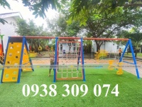 Thang leo cầu trượt xích đu liên hoàn, thang leo vận động mầm non