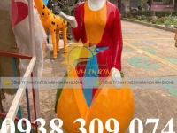 Tượng cổ tích mầm non, tượng bạch tuyết, tượng chú bé cưỡi trâu, tượng cô tấm, tượng hươu sao