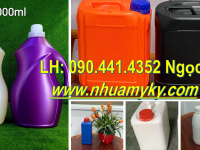 Bình nhựa 1 lít đựng hóa chất, can nhựa 2 lít vuông đựng dung dịch rửa vết thương