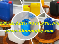Can nhựa 25 lít màu xanh lá, can nhựa 20L vuông đựng hóa chất y tế chất lượng tốt 