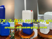 Can nhựa 25 lít màu xanh lá, can nhựa 20L vuông đựng hóa chất y tế chất lượng tốt 