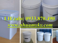 Vỏ thùng sơn 10 lít vàng cao cấp, thùng đựng sơn 20 lít dày, xô nhựa 22 lít tròn đựng hóa chất 