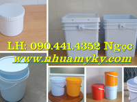 Thùng nhựa trơn 12 lít đựng sơn, thùng sơn 16 lít nhựa PP chính phẩm, thùng sơn dày 18 lít tròn nắp 