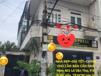 NHÀ ĐẸP–GIÁ TỐT–CHÍNH CHỦ CẦN BÁN CĂN NHÀ  Hẻm 401 Lê Văn Thọ, P.9, Q.Gò Vấp, TP.HCM