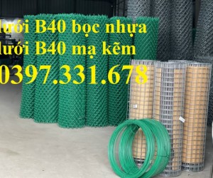 Lưới thép bọc nhựa, lưới B40 bọc nhựa, lưới B40 mạ kẽm