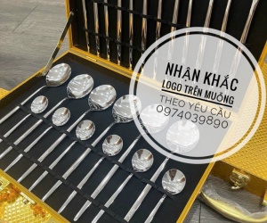 BỘ DỤNG CỤ muỗng, nĩa, thìa khắc chữ, nhận gia công hcm,