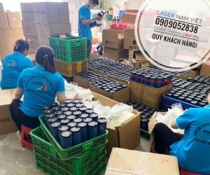 LASER NAM VIỆT chuyên nhận khắc LOGO bình inox 