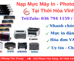 Nạp mực máy in tại đường Thới Hòa Vĩnh Lộc A