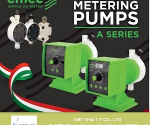 Bơm định lượng EMEC AMS PLUS 0260 K/PP lưu lượng 60 L/h tại 2 bar, sản xuất 100% tại Italy (ý)