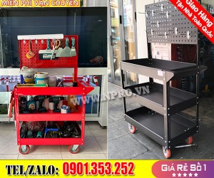 Xe đẩy 3 ngăn treo dụng cụ 