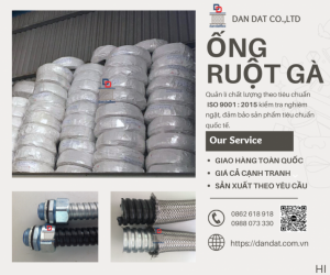 Ống Ruột Gà Lõi Thép Bọc Nhựa Bọc Lưới 304 Chính Hãng CHẤT LƯỢNG CAO