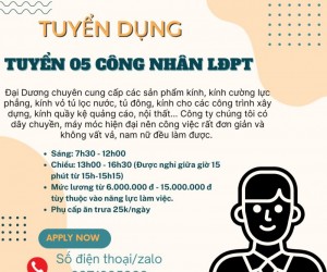 Công Ty Tnhh Thương Mại Sản Xuất Và Dịch Vụ Đại Dương Tuyển 05 Công Nhân LĐPT