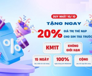 Chào mừng 70 năm giải phóng Thủ Đô - MobiFone khuyến mãi 20% nạp tiền trả trước