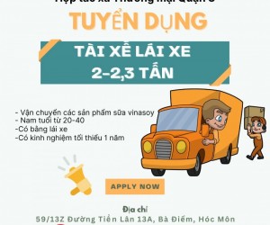 Tuyển tài xế lái xe 2-2,3 Tấn 