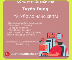 NHÂN VIÊN 1 TÀI XẾ GIAO HÀNG XE TẢI