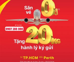 Tăng tần suất đi Perth và chào giá 0Đ cùng hãng Vietjet Air 