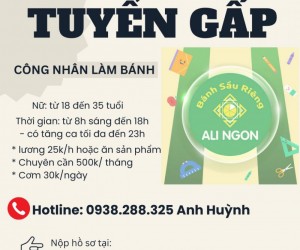 Tuyển công nhân làm bánh