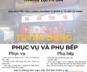 Cần tuyển Phục vụ và phụ bếp 