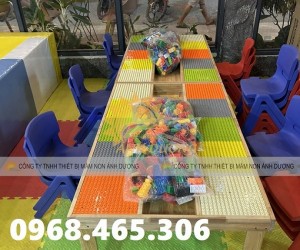 Bàn chơi lego trẻ em, bàn chơi cát trẻ em bằng gỗ