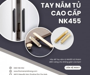 Tay nắm tủ cao cấp dạng thanh dẹp trơn NK455 | Zalo 0901 196 552