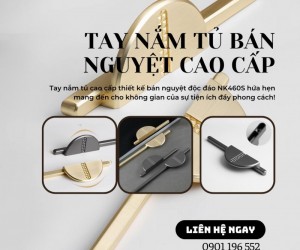 Tay nắm tủ cao cấp thiết kế bán nguyệt độc đáo NK460S | Zalo 0901 196 552