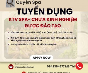 QSPA CẦN TUYỂN KTV- chưa kinh nghiệm được đào tạo 