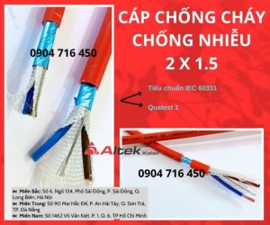 Cáp chống cháy 2C x 1.5mm2 FR IEC 60331 Altek Kabel