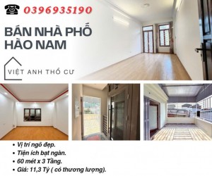 Bán nhà Hào Nam Đống Đa, Vị Trí Đắc Địa, Khung Cột Chắc Chắn, 60mx3T, Giá: 11,3 Tỷ, Lh: 0396935190.