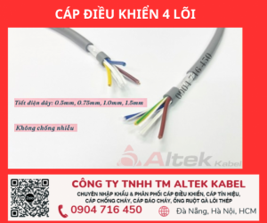 Cáp nguồn, cáp tín hiệu 4 lõi Altek Kabel Hà Nội, Bắc Ninh, Bắc Giang