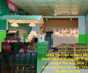 SANG NHƯỢNG NHANH MẶT BẰNG TẠI 46B Đường 297. P. Phước Long B, Thủ Đức , HCM