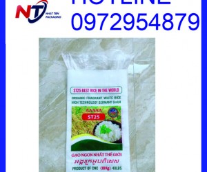 Bao PP dệt ghép màng OPP, bao PP dệt đựng gạo cao cấp