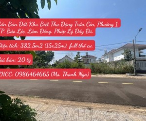 Bán Đất Khu Biệt Thự Đặng Trần Côn, Phường 1, TP. Bảo Lộc, Lâm Đồng. Pháp Lý Đầy Đủ.