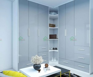 Tủ Quần Áo Acrylic Bóng Gương Chữ L Hiện Đại TAR41