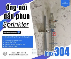 Ống mềm chữa cháy - sprinkler tự động, ống mềm inox chữa cháy, phụ kiện ống mềm sprinkler
