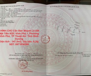 CHÍNH CHỦ Cần Bán Nhanh Lô Đất Mặt Tiền hiện có nhà cấp 4 chắc chắn đang cho thuê 10tr/1 tháng Vị