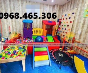 Bộ cầu trượt khối nhà trẻ em, nhà leo cầu trượt trẻ em