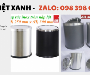 Thùng rác inox nắp lật xoay – Giải pháp tiện lợi cho văn phòng