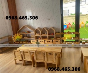 Bàn ghế gỗ mầm non, bàn gỗ mầm non chất lượng cao