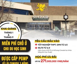Du Học Canada 2025 – Ở Lại Làm 3 Năm Cùng Chỗ Ở Miễn Phí Tại St. Clair College 