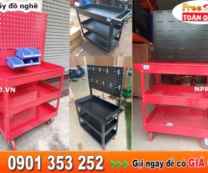 Xe đẩy 3 ngăn giúp lưu trữ, bảo quản đồ nghề hiệu quả