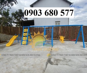 Thang leo liên hoàn kết hợp cầu trượt, xích đu cho trẻ nhỏ mầm non
