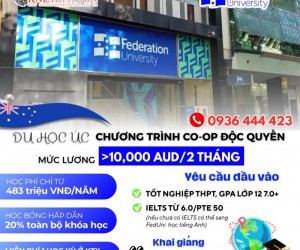 Du học Úc tại Federation University – Cam kết thực tập hưởng lương và học bổng 1 học kỳ