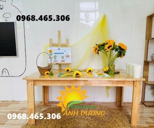 Ghế gỗ nhà trẻ mầm non, bàn gỗ mầm non