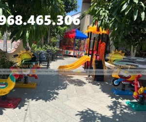Cầu trượt trẻ em, thú nhún nhà banh trẻ em ngoài trời