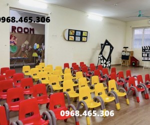 Ghế nhựa vịn tay mầm non, ghế nhựa đúc mầm non