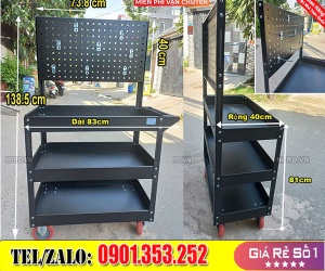 Xe Đẩy Đồ Nghề 3 Ngăn sơn tĩnh điện